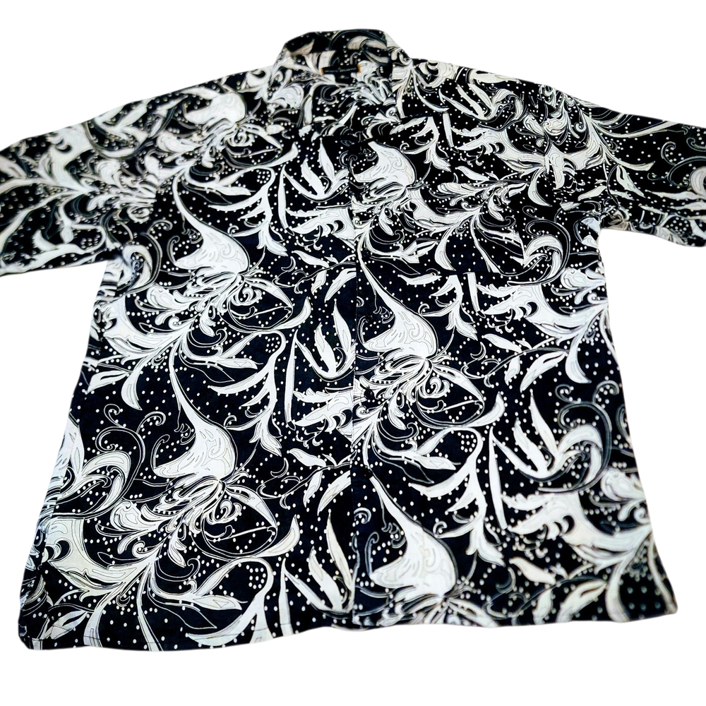 Stacy Adams Black and White Patterned‎ Shirt